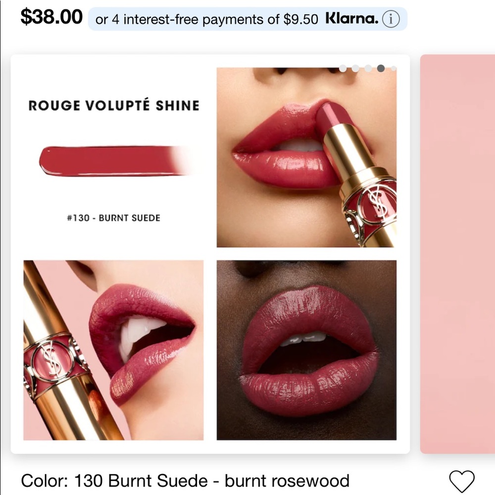 YSL rouge volupté shine oil-in-stick  - color 130 burnt suede